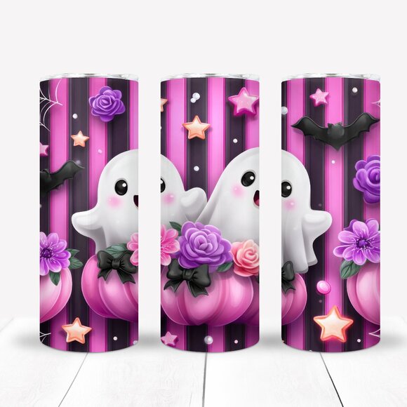 Halloween Cute Ghost 20oz Tumbler, Travel Mug - Picture 1 of 3
